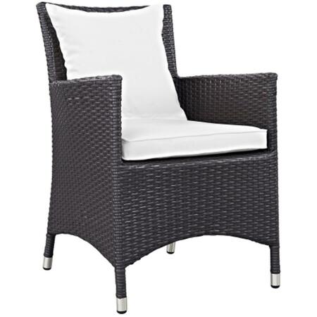 EAST END IMPORTS Sojourn Outdoor Patio Armchair- Espresso White EEI-1913-EXP-WHI